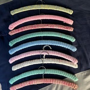 Nine Vintage embroidered hangers made by my Grandmother!